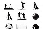 Sports Silhouette Clipart, Football, a Sport Illustration by BrushstrokeArtGB (Thumbnail 5 of 9)