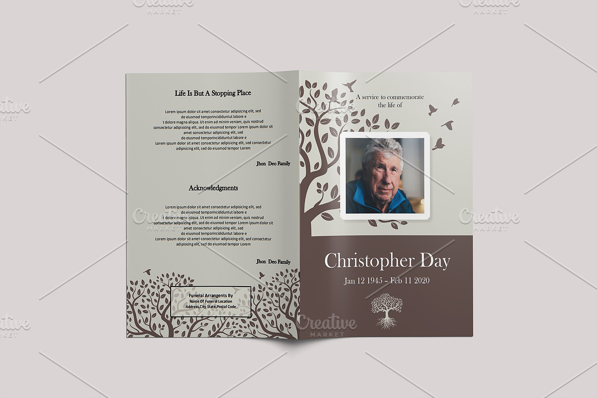 Funeral Program | Ms Word Version, a Brochure Template by GreenPixi (Photo 3 of 4)