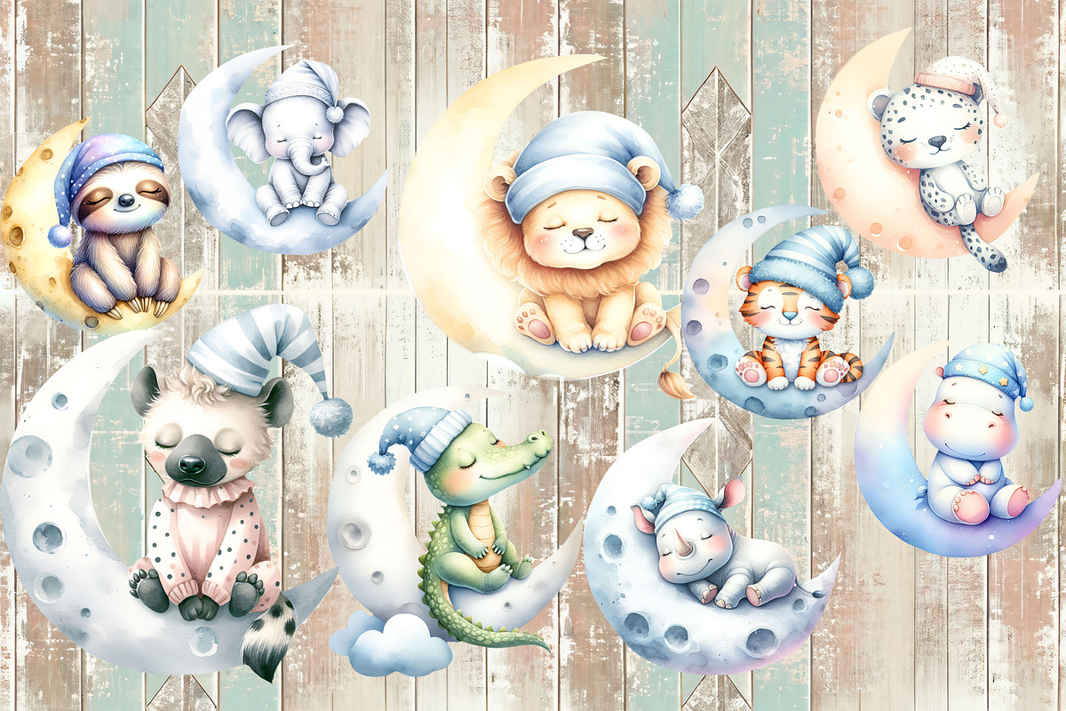 watercolor nursery clipart bundle, an Object Graphic by TanuschArts (Photo 2 of 17)