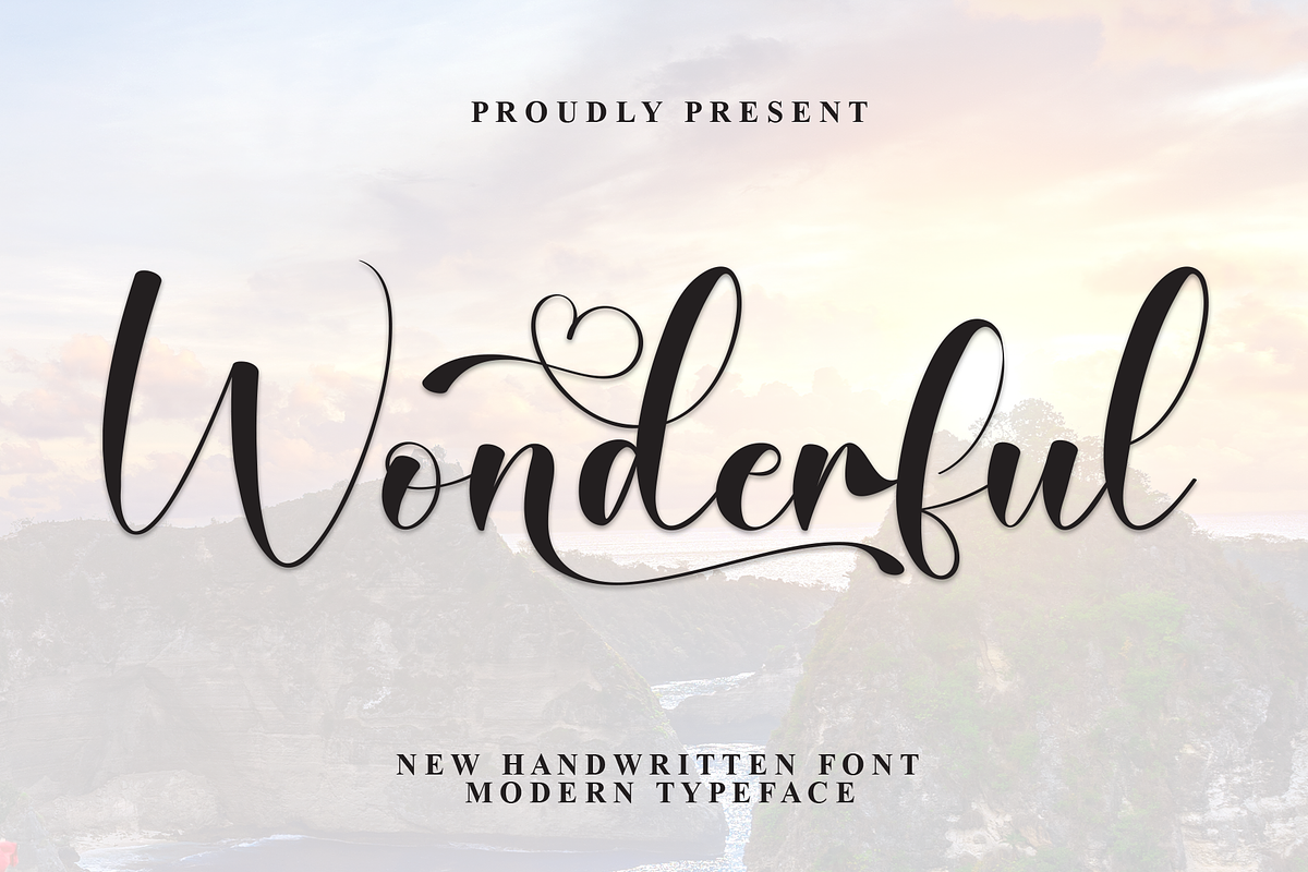 Wonderful | Script Font, a Handwritten Font by Scratchones (Photo 1 of 9)