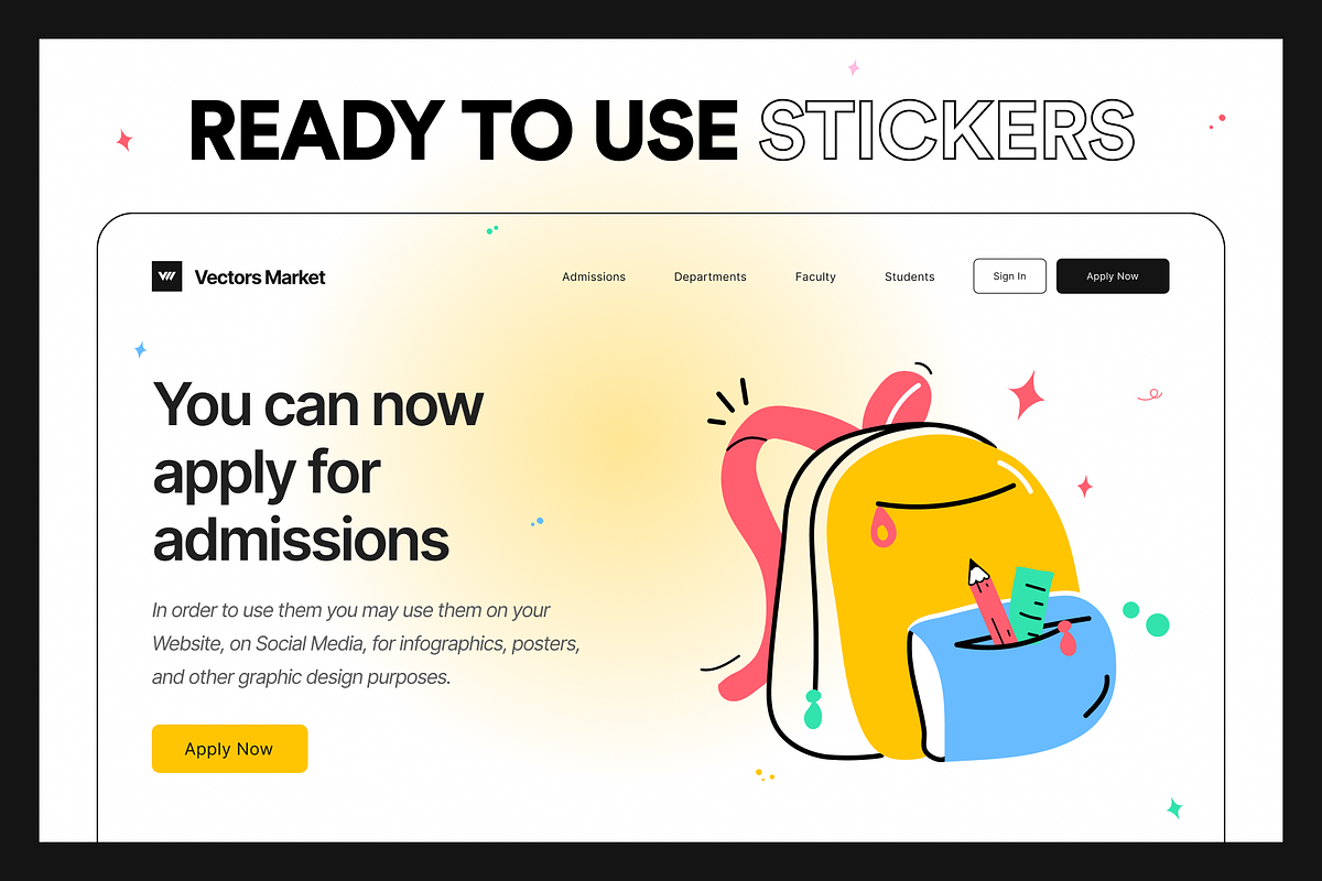 120 School Stickers, an Education Illustration by Vectors Market (Photo 2 of 5)