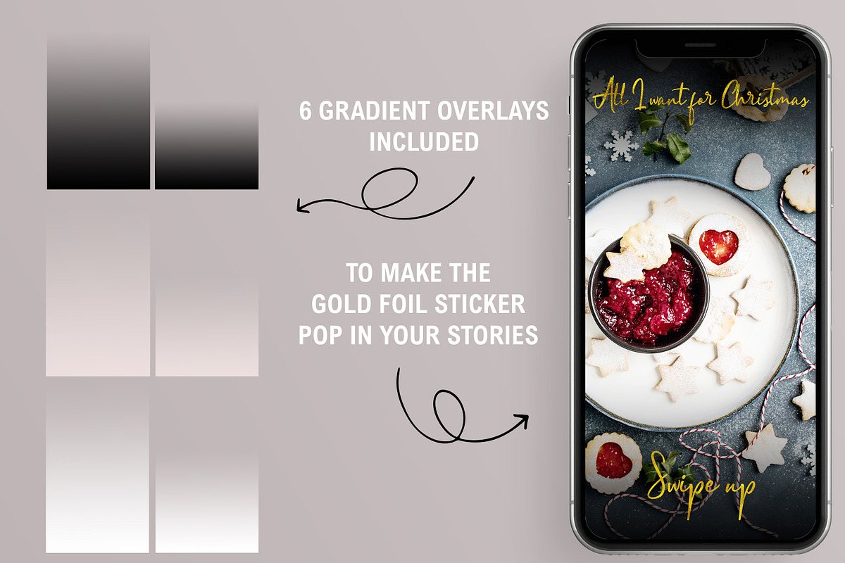 Gold Foil X-Mas Instagram Sticker, a Social Media Template by U + Me Studio (Photo 5 of 12)