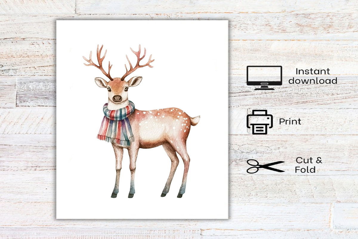 Watercolor Whimsical Holiday Clipart, an Illustration by Canvas Craft (Photo 7 of 7)