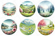 Watercolor Spring Landscapes Round C, an Illustration by DreamPrint404 (Thumbnail 6 of 6)