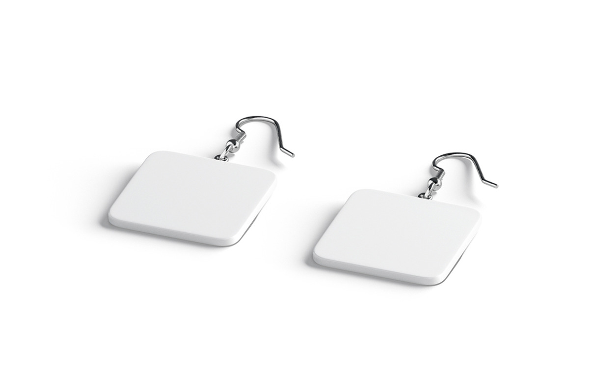 White Square Earring Pair 3D Model, an Object 3D Model by rebrandy (Photo 5 of 9)