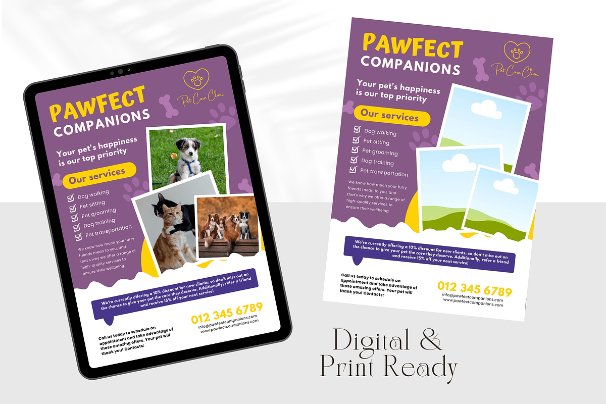 Canva Pet Grooming Flyer Template, a Marketing Template by PixelCraft (Photo 3 of 10)