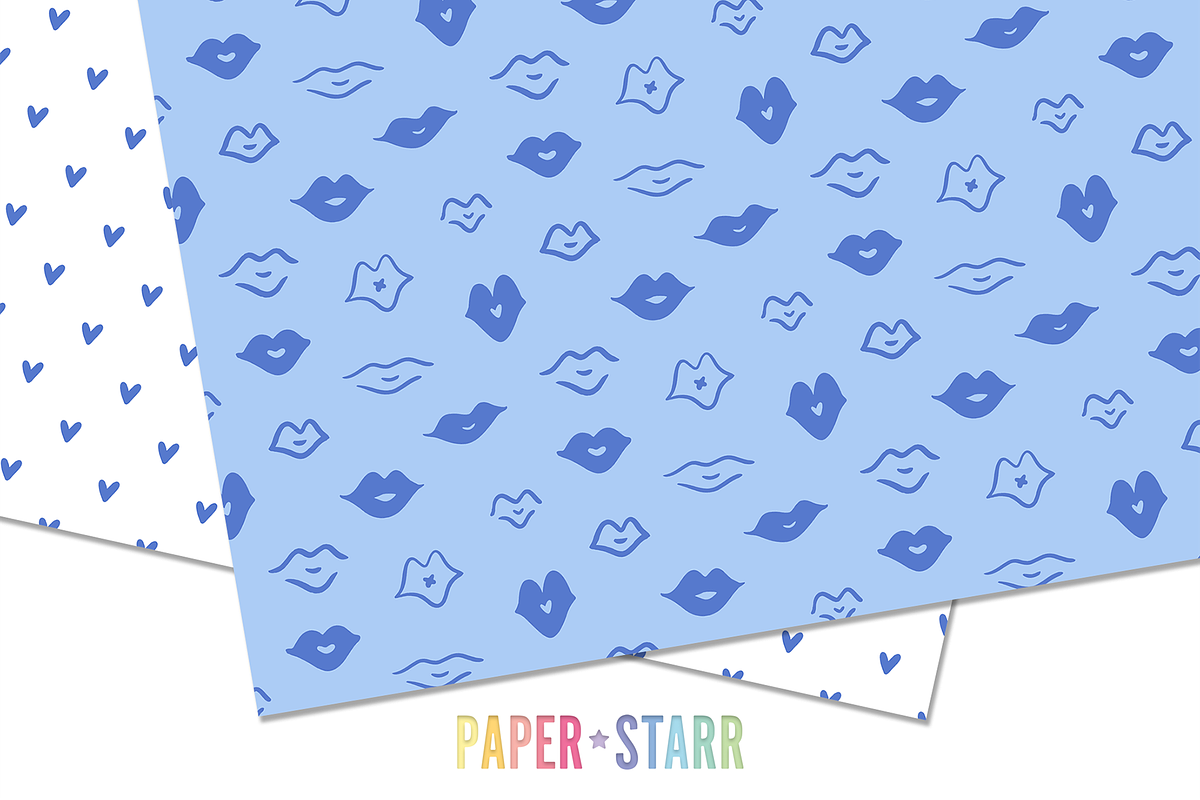 Blue Valentines Day Patterns, a Pattern Graphic by Paper Starr Studio (Photo 4 of 7)