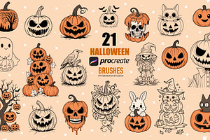 Procreate Halloween pumpkin brushes