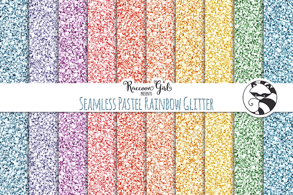 Seamless Pastel Rainbow Glitter preview 2