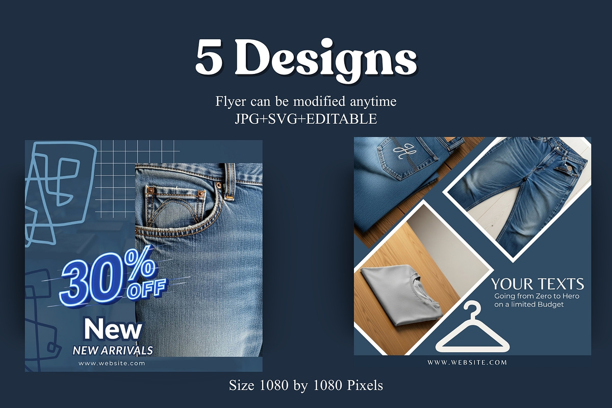 Fashion 5 Promo Flyer Bundle Pack, a Social Media Template by Crox Studio | Digital (Photo 4 of 7)
