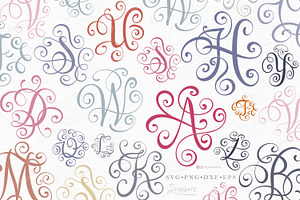 Flourish Letters Svg, Alphabet 020