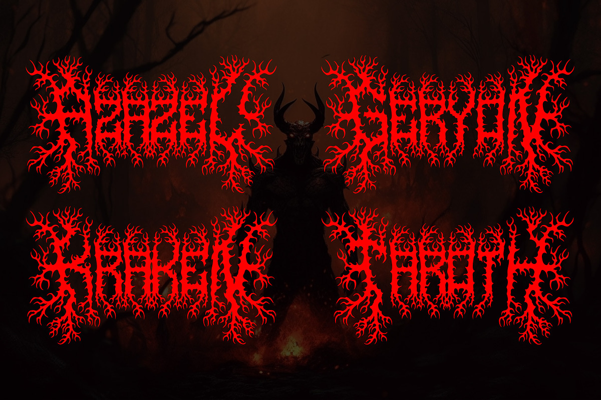 MAZER METAL – Death Metal Font, a Blackletter Font by Fonday Studio (Photo 5 of 8)