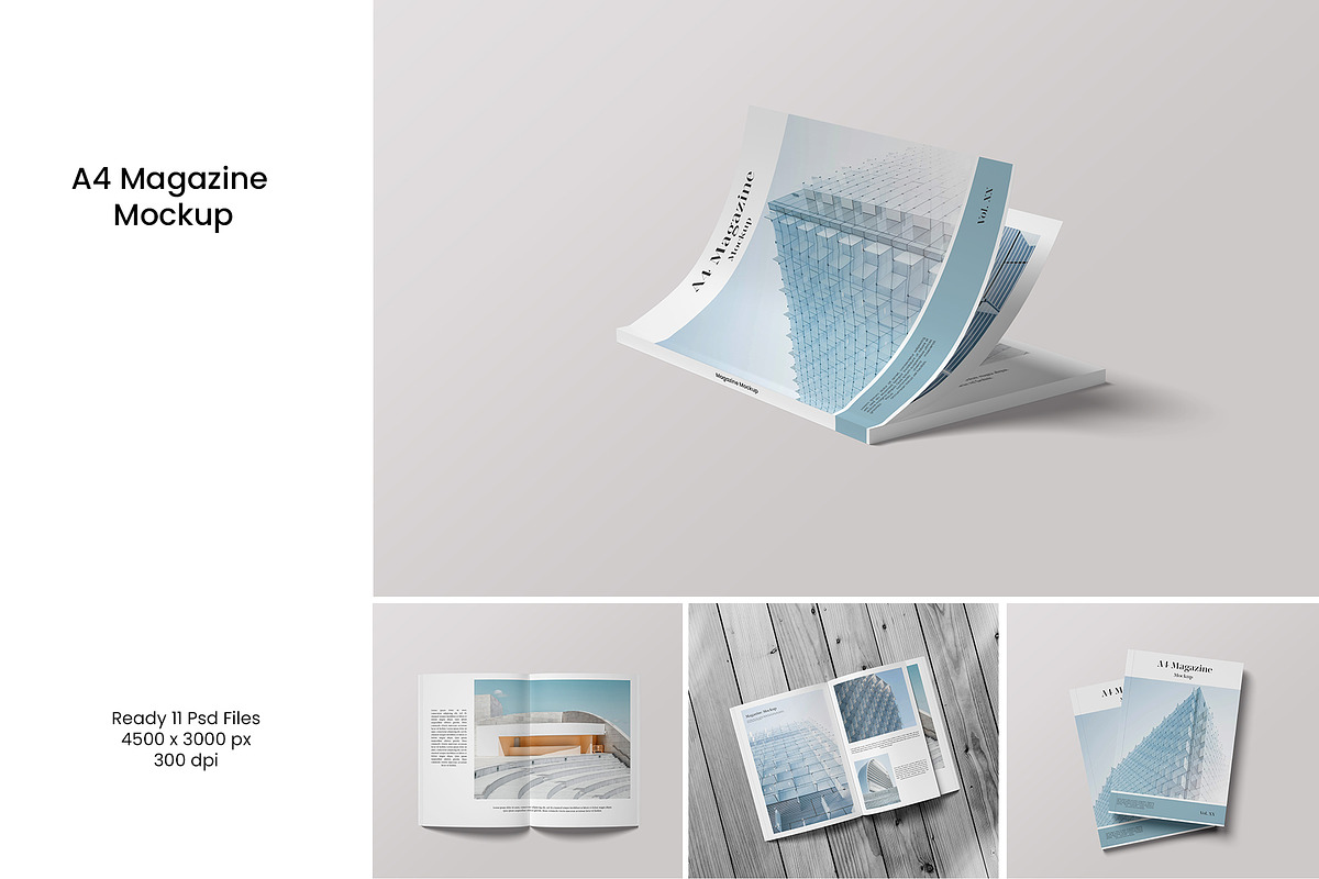 A4 Magazine Mockup, a Magazine Template by Graphicbars (Photo 1 of 16)