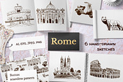 Set of Rome sketches, a Background Graphic by Everilda (Thumbnail 1 of 6)