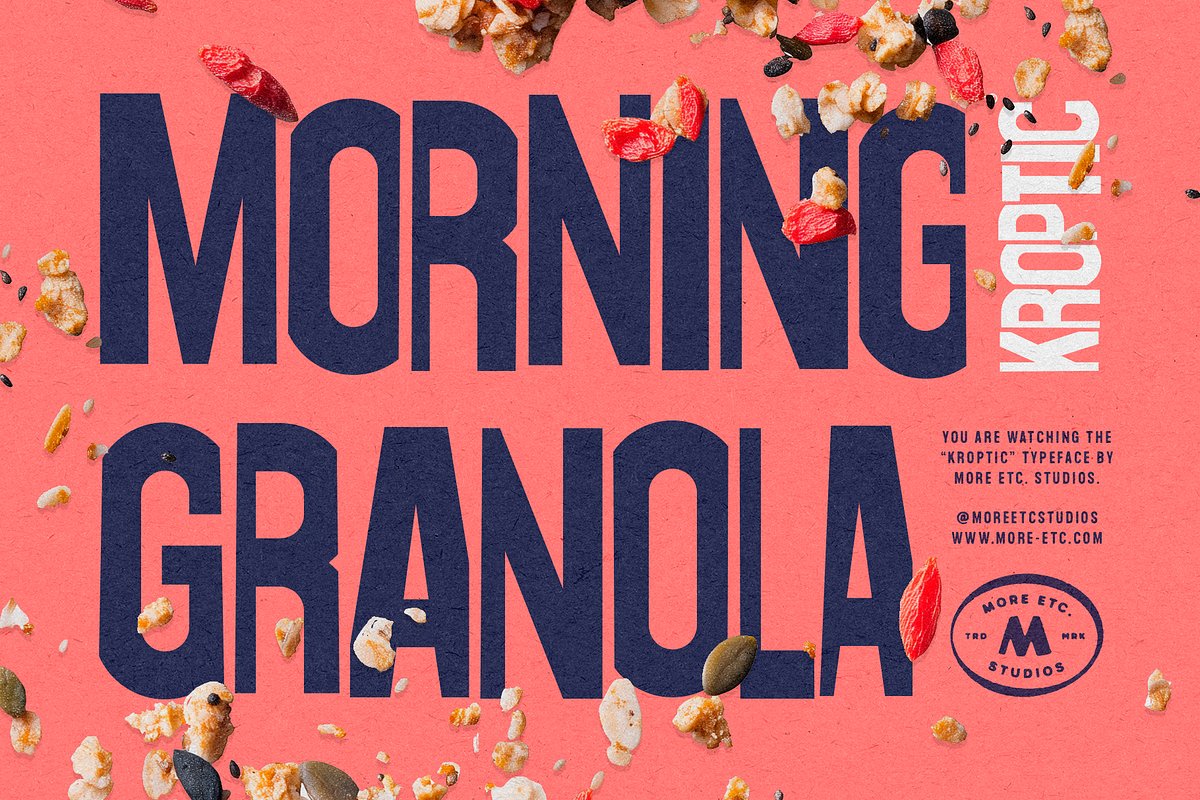 Kroptic – Playful Display Font, a Font by More Etc. Studios (Photo 8 of 16)