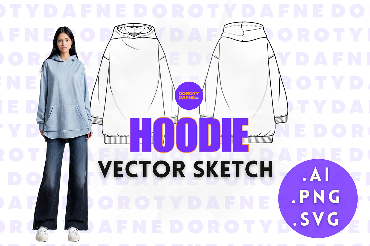 Tunic Hoodie, an Apparel Mockup by Doroty Dafne Designs (Photo 1 of 7)