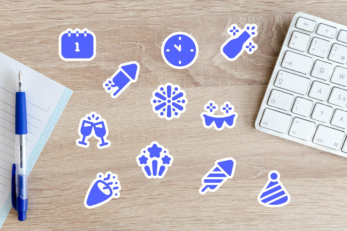 New Year Solid Icon Set, a Solid Icon by DailyYouth (Photo 4 of 4)