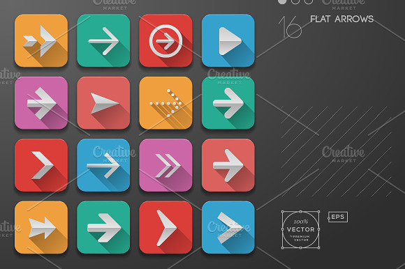 Arrows Icons Flat Ui Design