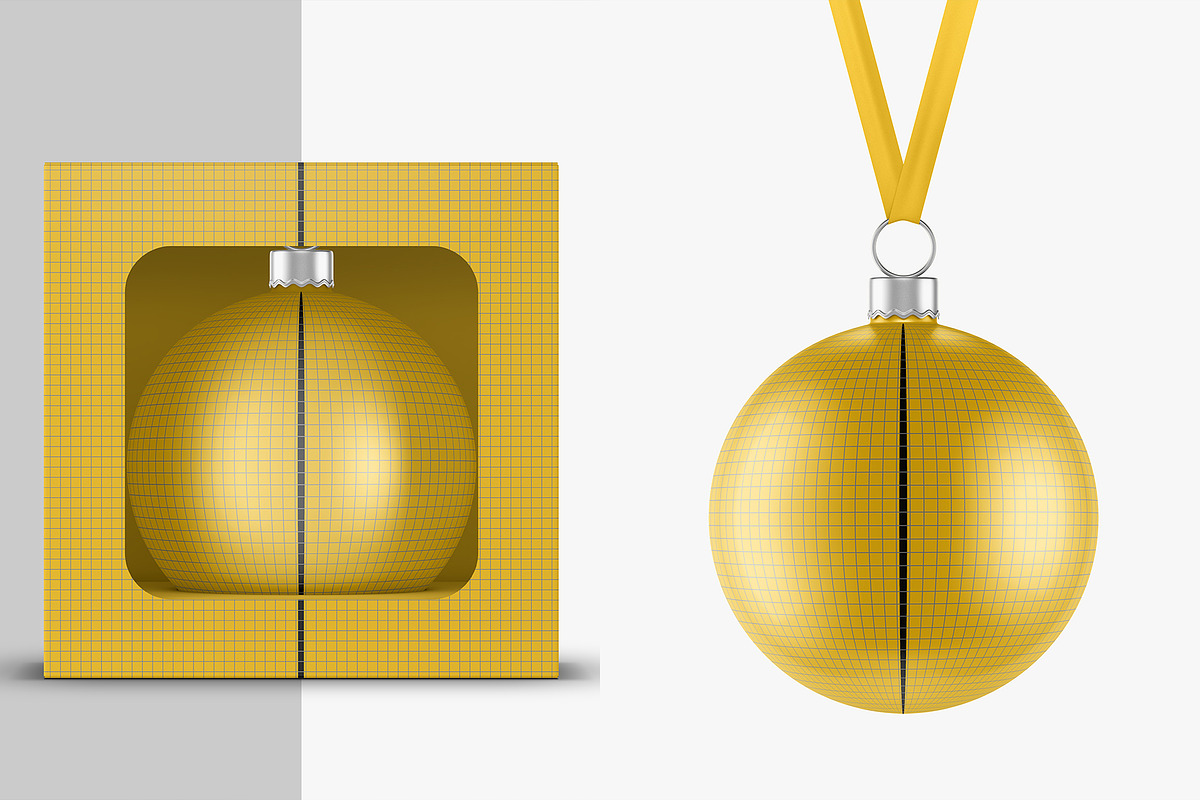 Christmas Ball Mockup rope and Box, a Merchandise Mockup by GreatFruit (Photo 2 of 7)