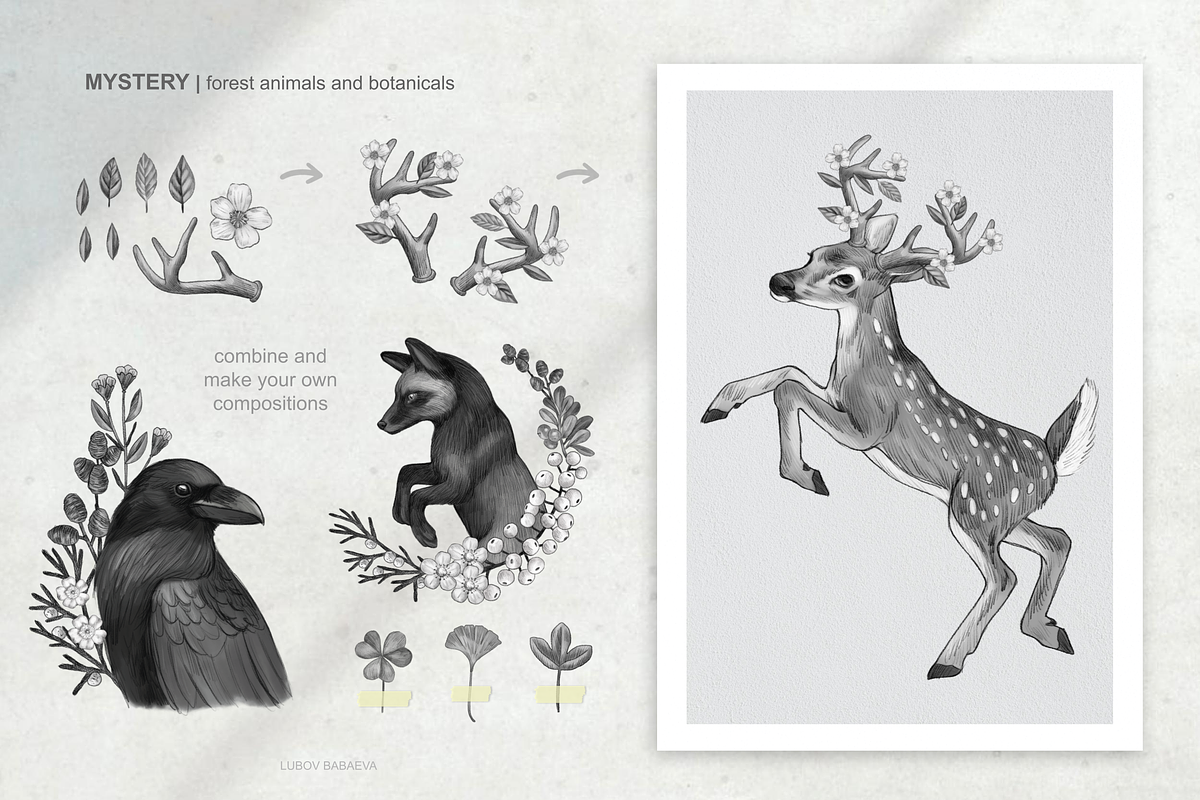 Mystery forest animals, leaves, an Animal Illustration by ARTMIRU (Photo 9 of 11)