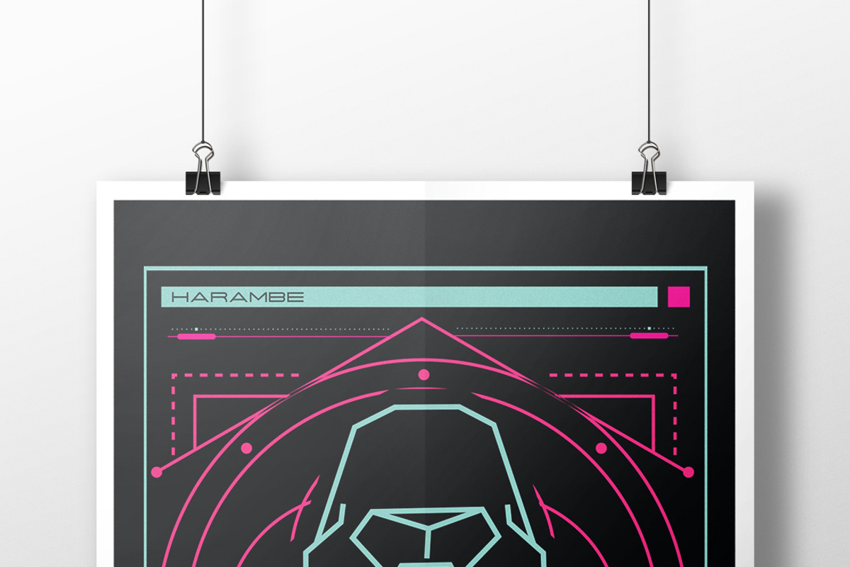 Geometric Gorilla Vector Poster, an Animal Illustration by Aurum Creative (Photo 2 of 2)