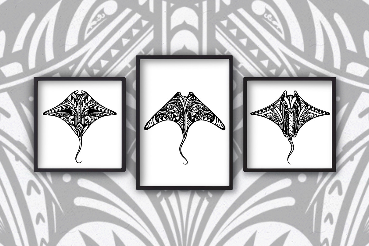 Tribal Pattern Manta Ray Sea Animal, an Animal Illustration by Membara Graphic (Photo 4 of 5)