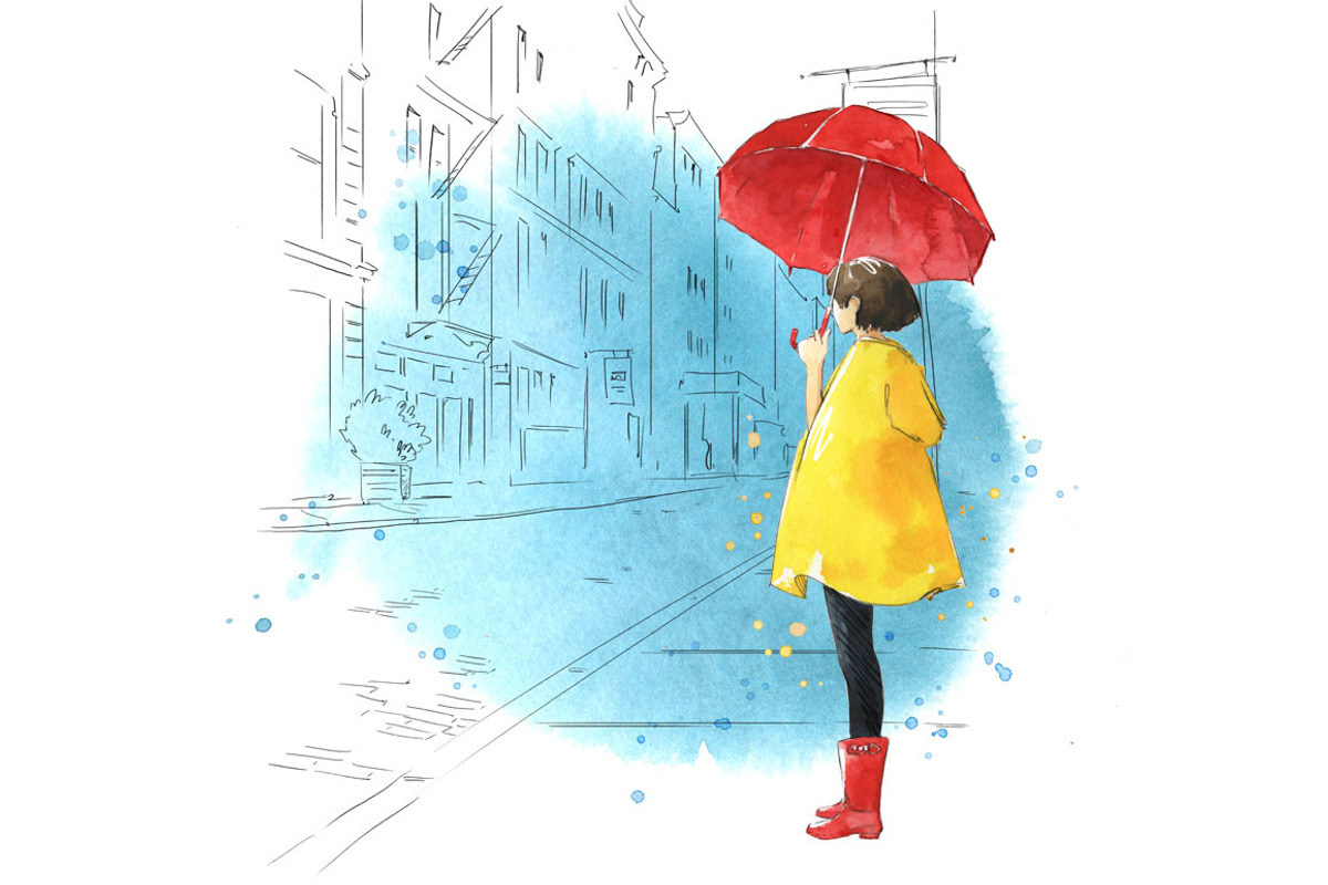 Watercolor Umbrellas illustration, an Illustration by Kamenuka (Photo 4 of 6)