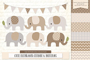 Champagne Elephant Clipart, an Illustration by Amanda Ilkov (Thumbnail 1 of 4)