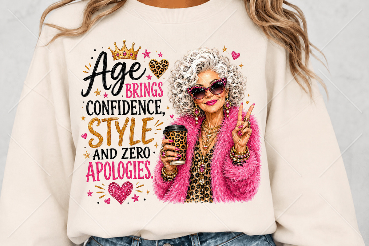 Age Brings Style Glam Grandma, a Seasonal Illustration by Canvas Craft (Photo 1 of 5)