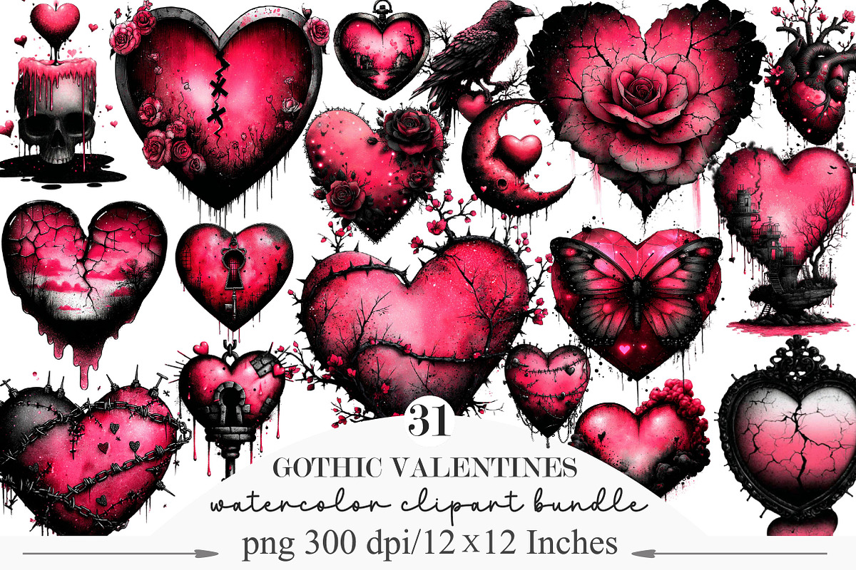 Gothic Valentines Day, an Illustration by Designking (Photo 1 of 5)