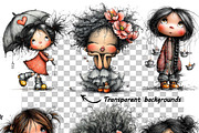 Cute Valentine Girls & Sweet Animals, an Illustration by one-touch (Thumbnail 9 of 9)