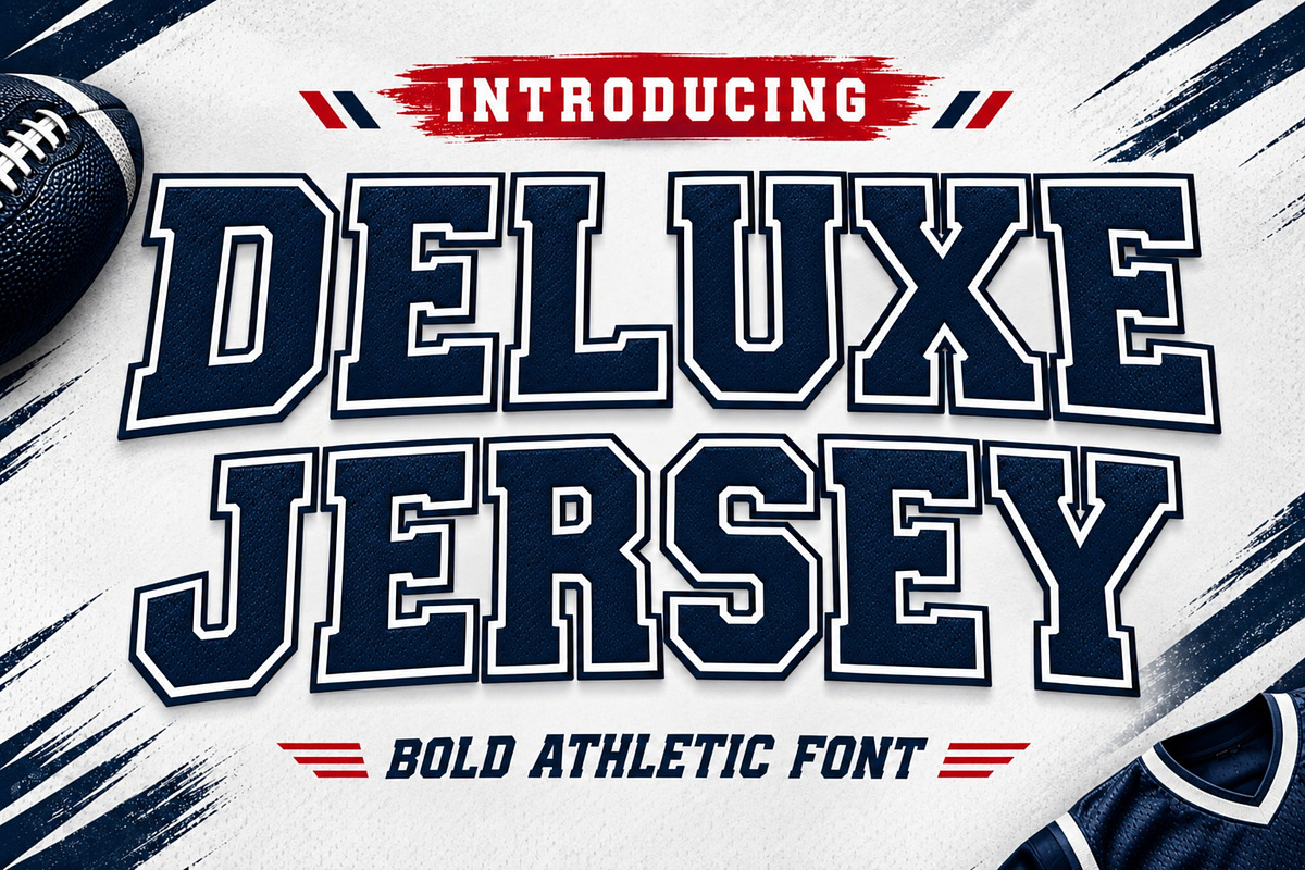 Deluxe Jersey - Bold Sporty Font, a Slab Serif Font by Limited.studio (Photo 1 of 5)