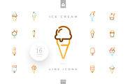 Ice Cream Line Icons, an Outline Icon by blauananas (Thumbnail 1 of 7)