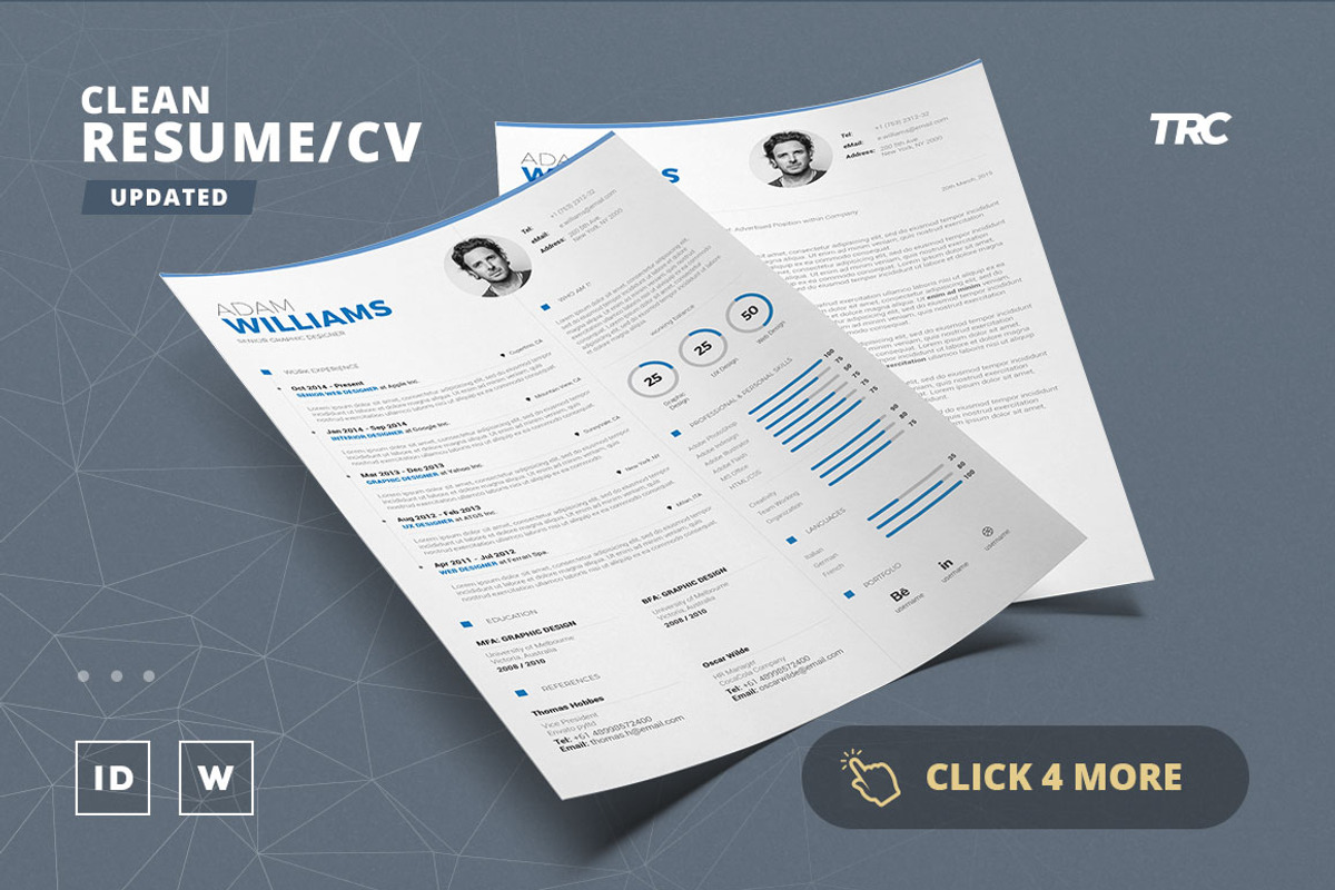 Clean Resume/Cv Template Volume 5, a Resume Template by TheResumeCreator (Photo 2 of 6)