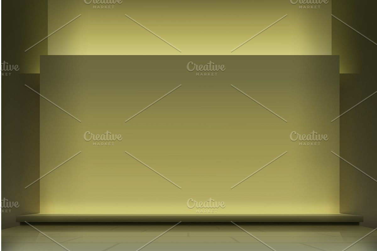 a stage background with yellow light, an Object Illustration by IfH