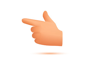 3D icon of a hand with raised index, an Illustration by Booblgum