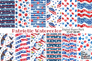 4th of July Watercolor Independence, a Pattern Graphic by Fine Purple Elephant (Thumbnail 1 of 5)