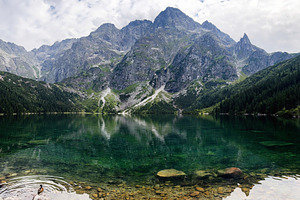 Scenic mountain lake in Zakopane Poland reflecting towering peaks and forest, a Nature Photo by AS photostudio