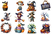 Vintage Halloween Clipart Bundle, an Illustration by Designworld (Thumbnail 3 of 5)