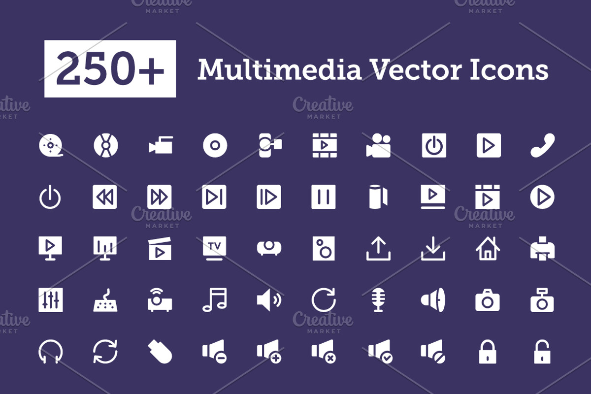 250+ Multimedia Vector Icons