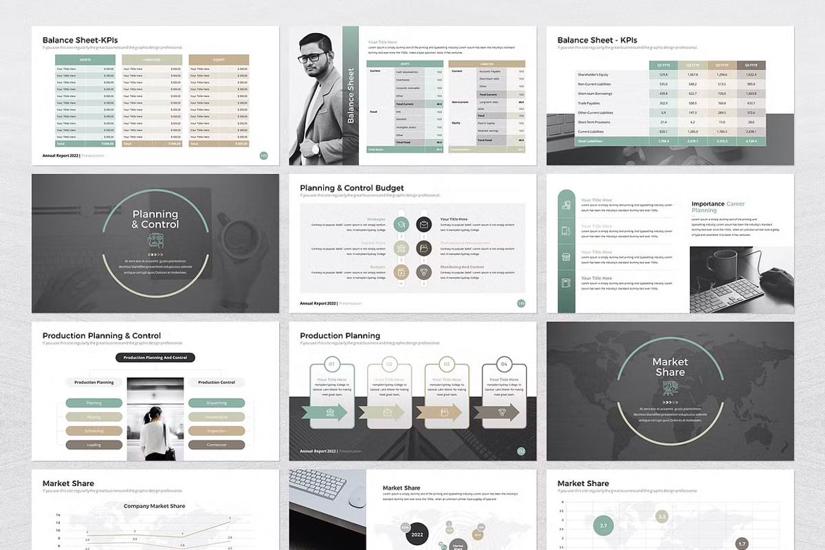 Annual Report PowerPoint Template, a Presentation Template by White Graphic (Photo 7 of 9)