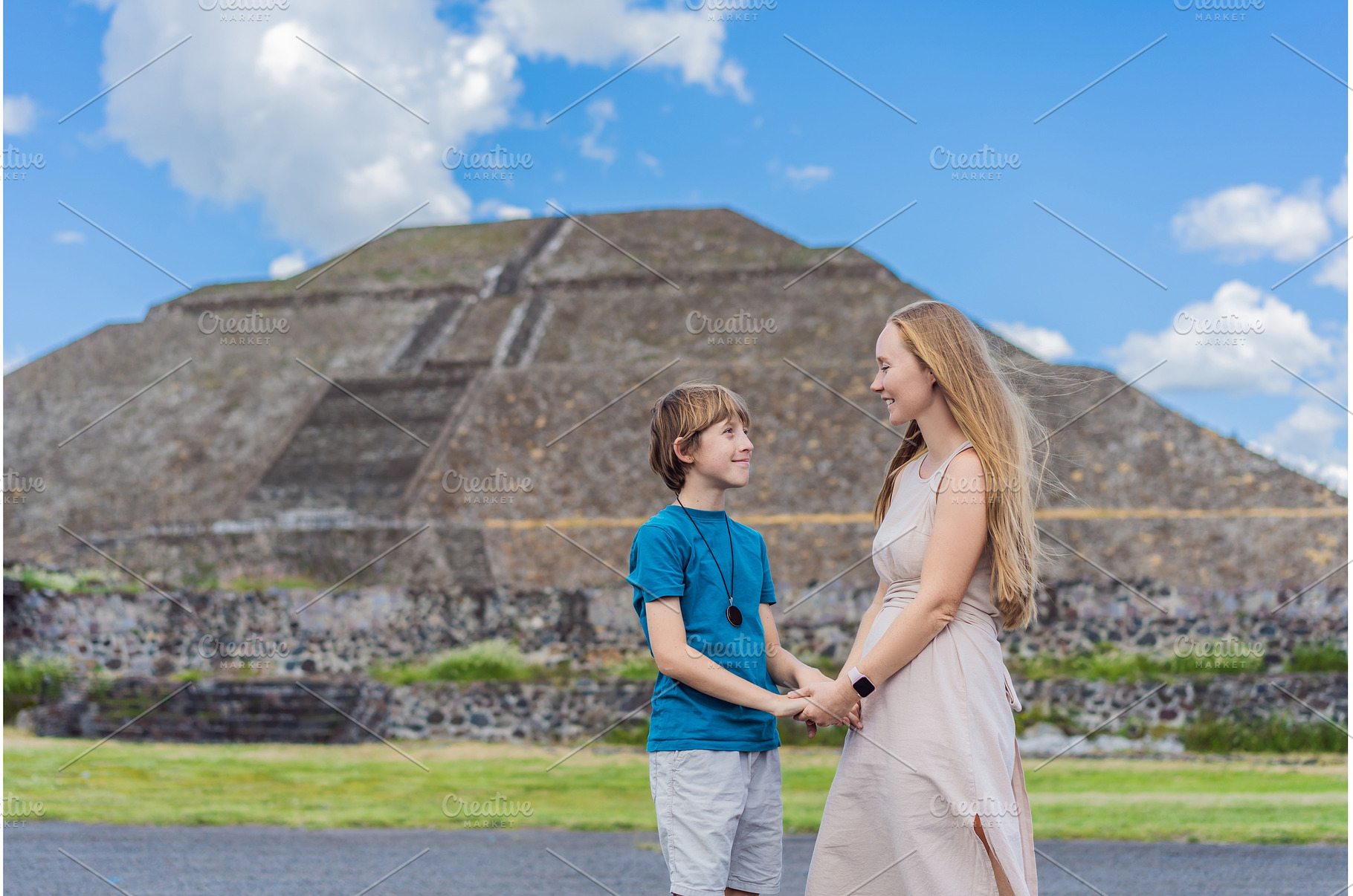 Mother and her son as tourists in, a Holiday Photo by Elizaveta Galitskaya