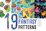 19 Fantasy Seamless Patterns, a Pattern Graphic by PenguinHouse (Thumbnail 1 of 20)
