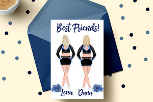 Cheerleaders Girls Clipart