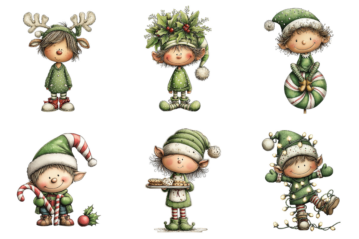 Quirky Christmas Elf Clipart, a Graphic by CitraGraphics (Photo 2 of 4)