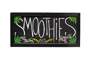 Smoothies available chalkboard sign