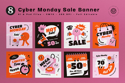 Cyber Monday Sale Banner, an UI Kit Template by graphicook