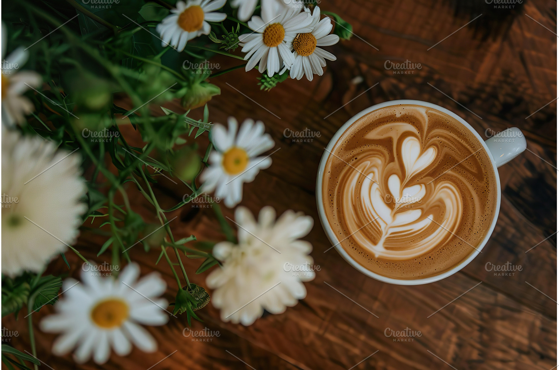 Calm Morning Coffee Scene with Latte, a Food & Drink Photo by Lermont51