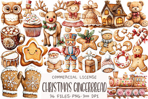Christmas Gingerbread Clipart, an Illustration by OK Design
