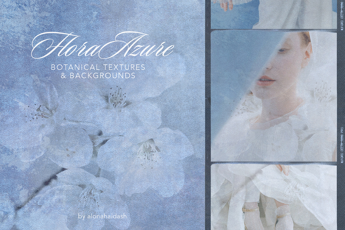 Flora Azure Blue Botanicals, a Background Graphic by alonahaidash (Photo 5 of 15)